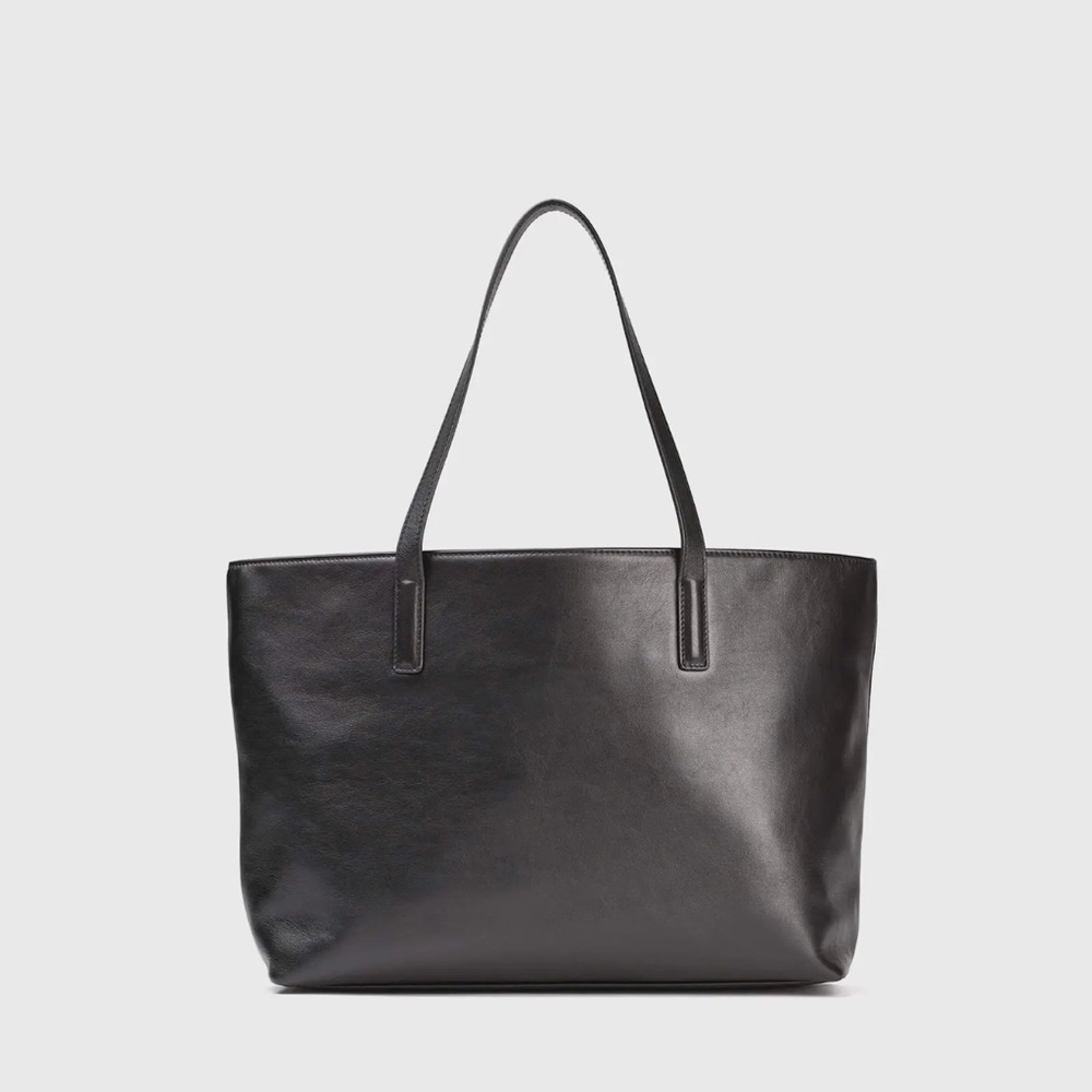 Classic Black Leather Tote Bag - Picture 9 of 11